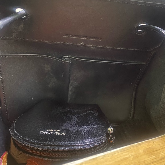 ALEXANDER WANG BLACK ROSE GOLD LEATHER DRAWSTRING SHOULDER Handbag GORG FLAW LUX - Picture 9 of 12